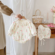 Muslin Baby Romper with Ruffle Collar
