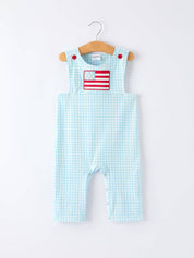 July 4th Plaid Boys Romper