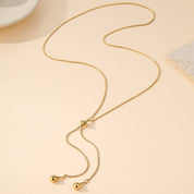 Gold Teardrop Y Necklace