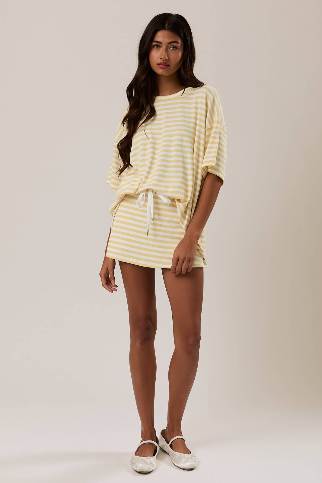 Yellow Striped Skort