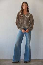 Brown Gingham Top