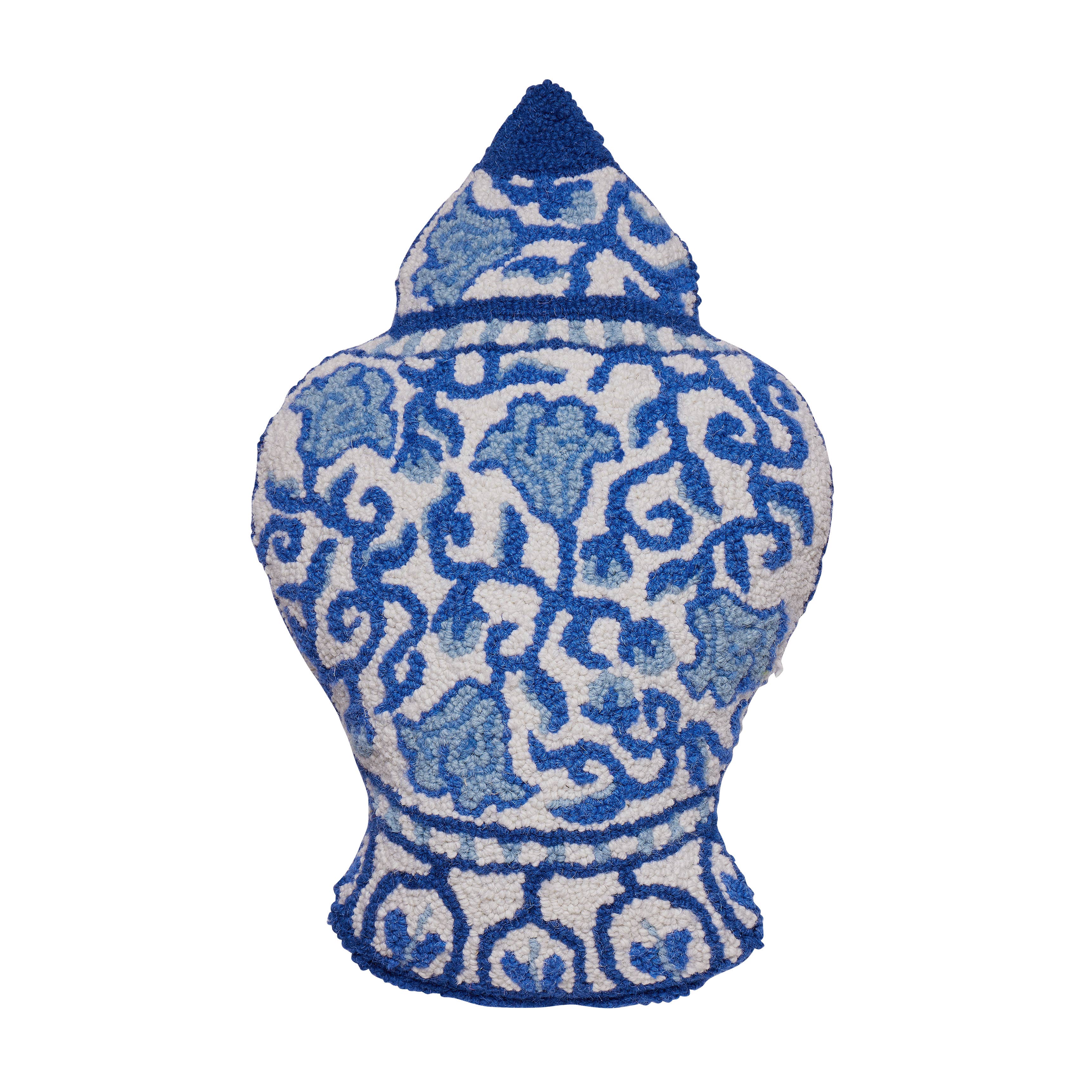 Shaped Chinoiserie Vase Hook Pillow