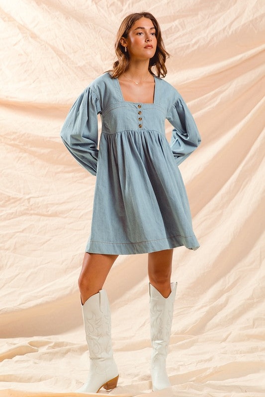 Denim Babydoll Dress