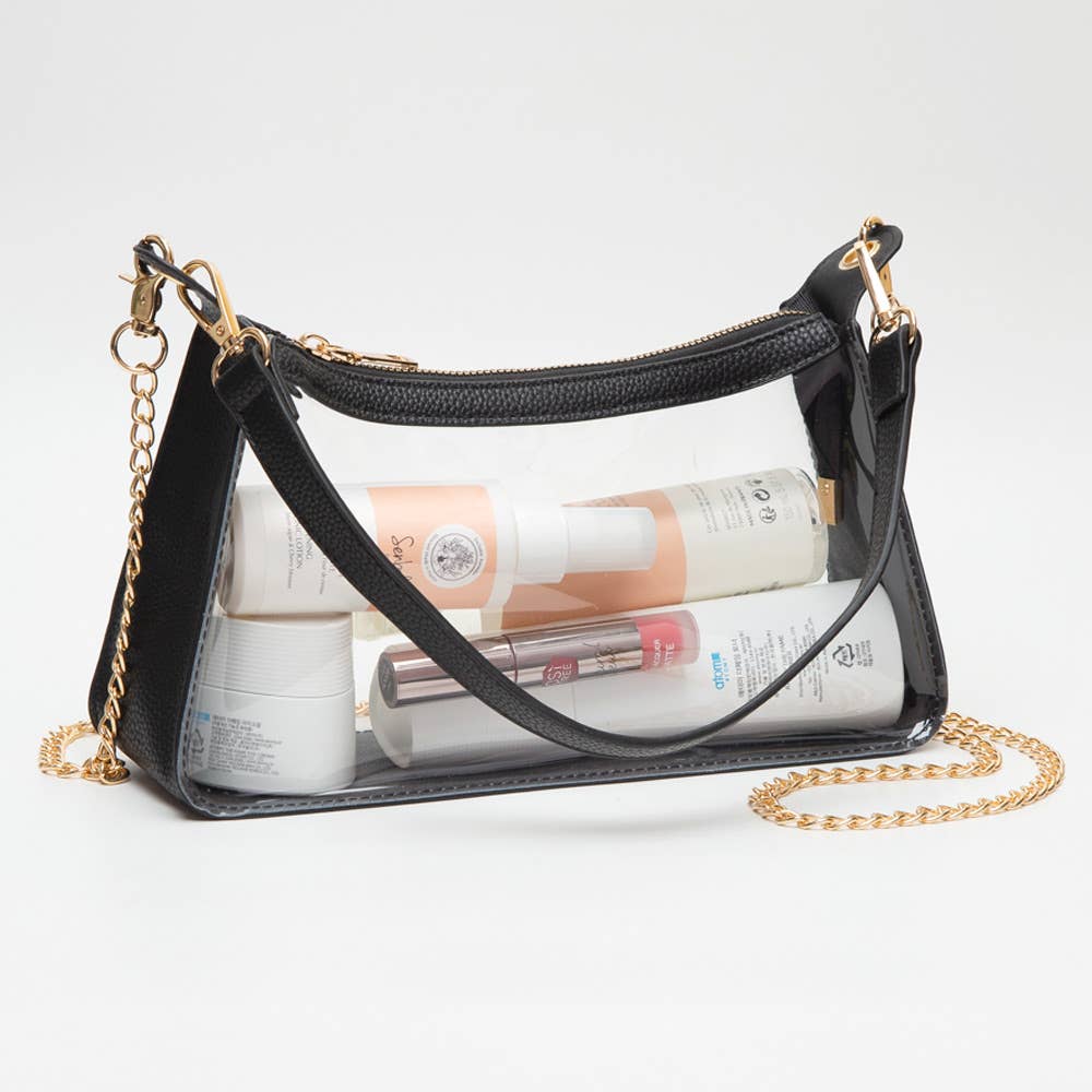 Transparent Hand Bag / Baguette Bag / Crossbody Bag
: Gold