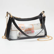 Transparent Hand Bag / Baguette Bag / Crossbody Bag
: Gold