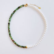 Pearl & Green Gem Harmony Necklace