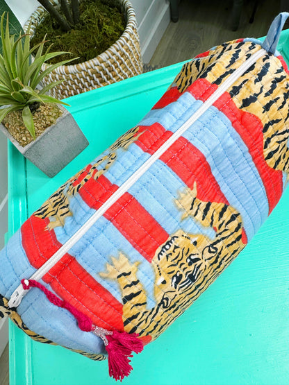 Cosmetics Bag | Quilted Makeup Bags | Toiletry Bag  | Tiger