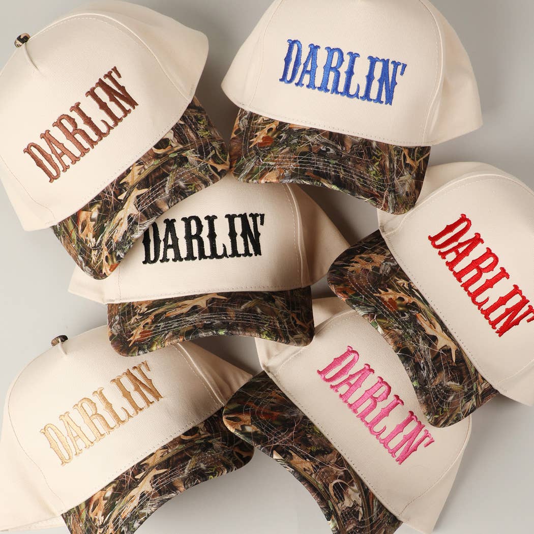 Camo DARLIN' Embroidery Trucker Hat