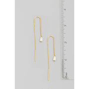 Pearl Bead Chain Threader Earrings