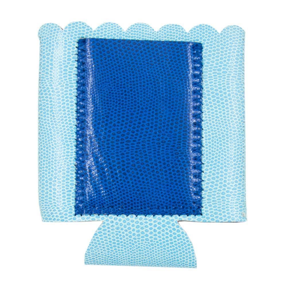 Turquoise & Navy Lizard Pocket Can Cooler