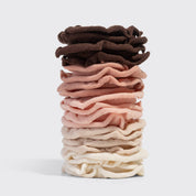 Recycled Fabric Petal Hair Elastics 10pc Set - Blush