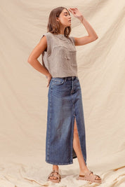Denim Maxi Skirt
