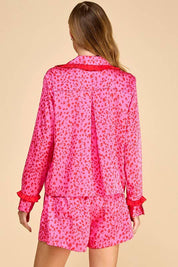 Leopard Ruffle Long Sleeve Pajama Set