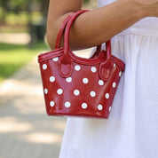 Polka Dot Patent Mini Bucket Tote