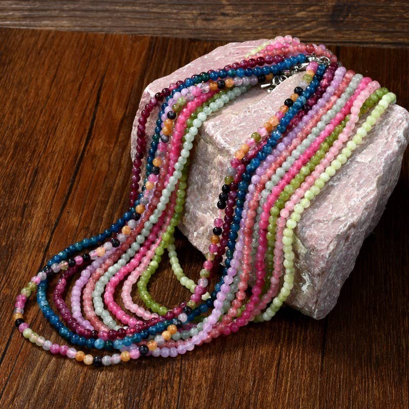 Natural Solid Color Bead Necklace