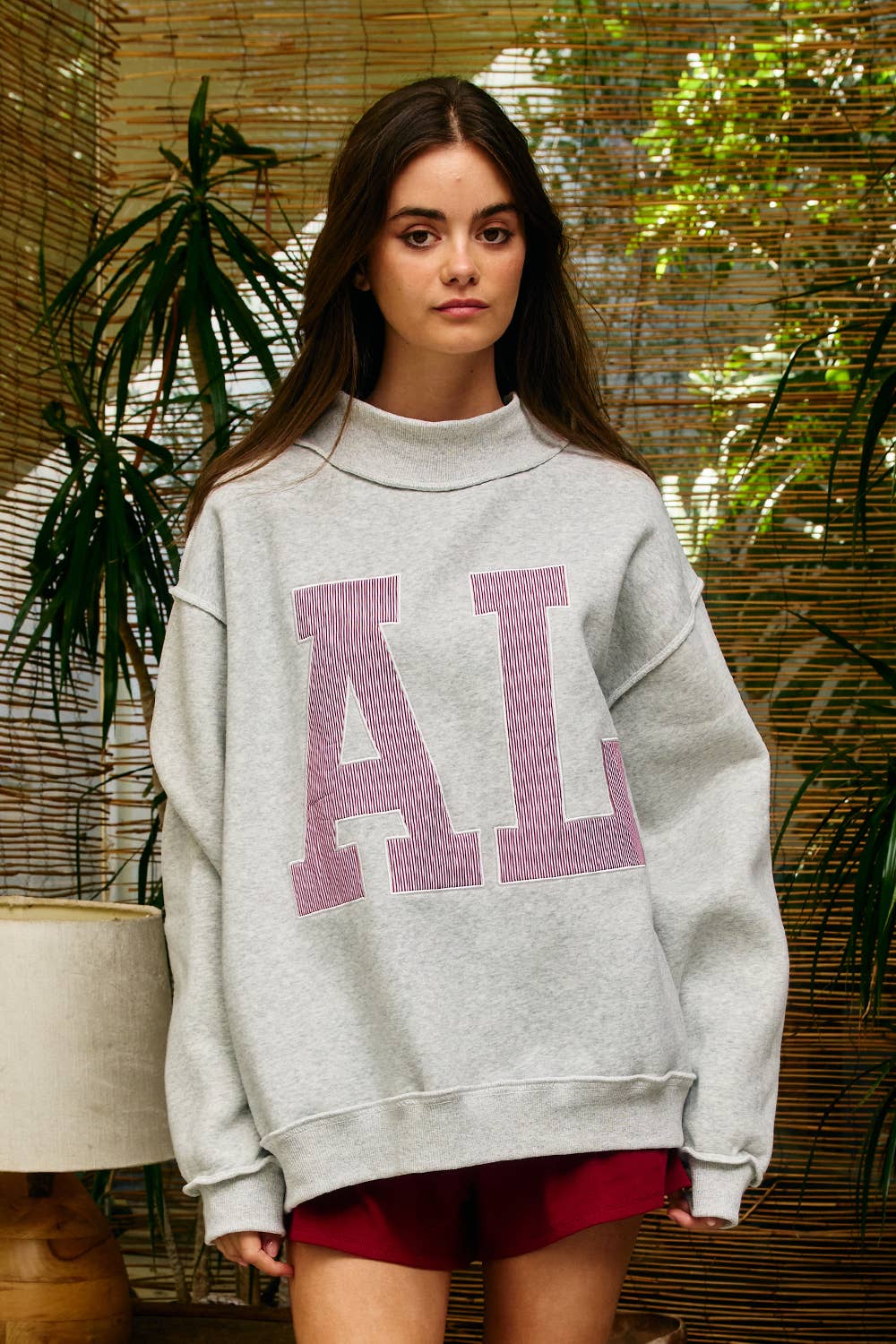 AL Stripe Mock Neck Sweatshirt