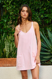 Pink Washed Sporty Mini Dress