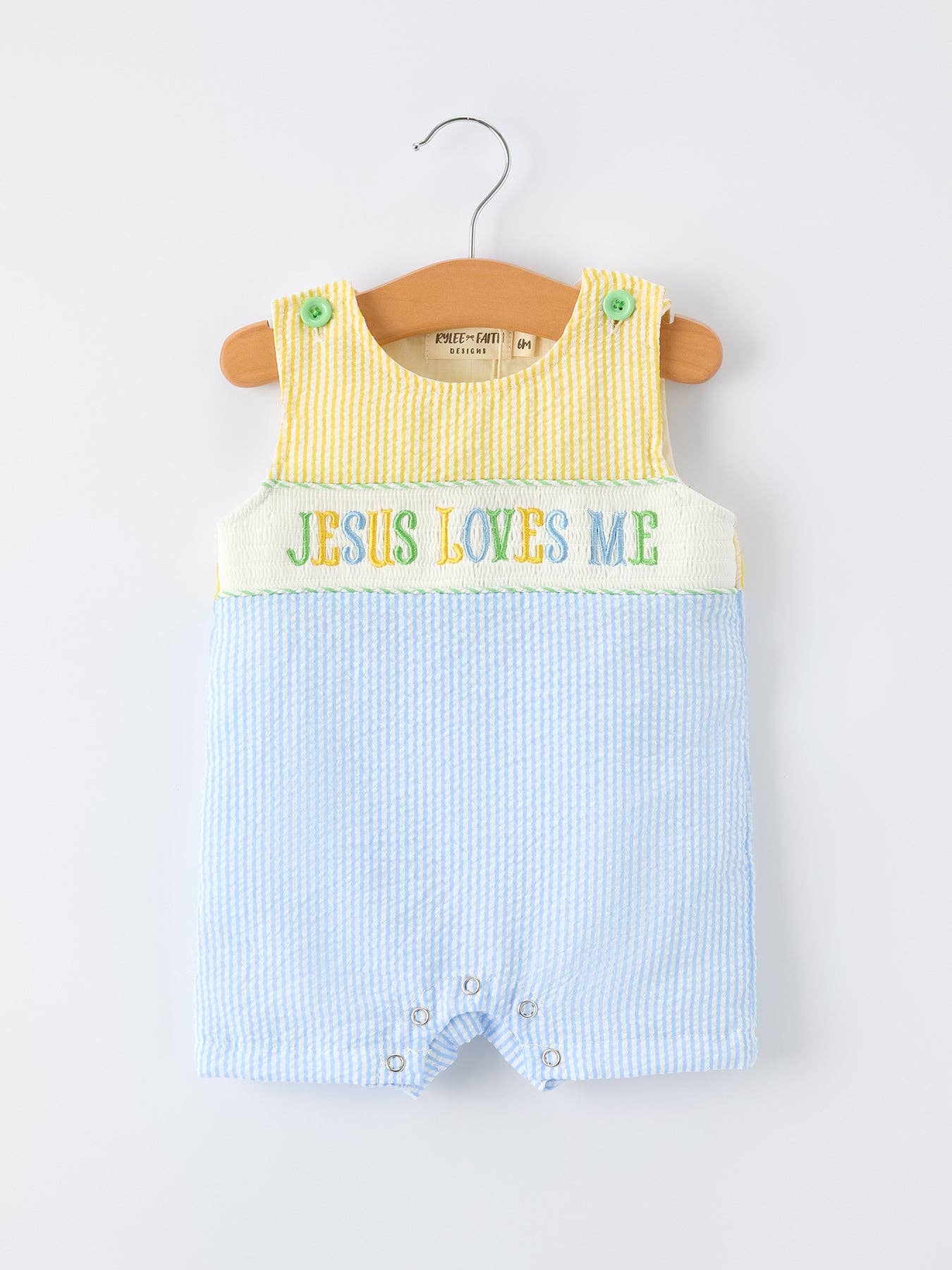 "Jesus Loves Me "Baby Boy Romper