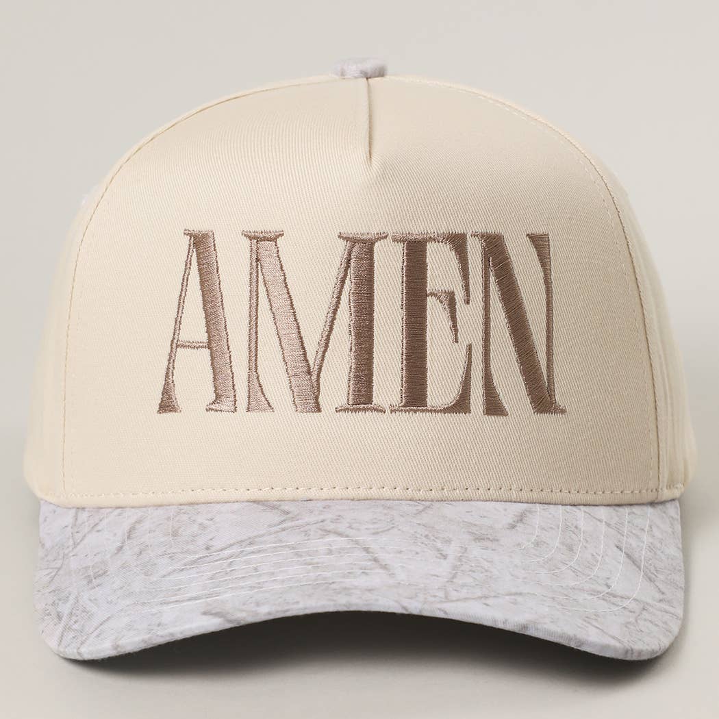 White Camo Amen Hat