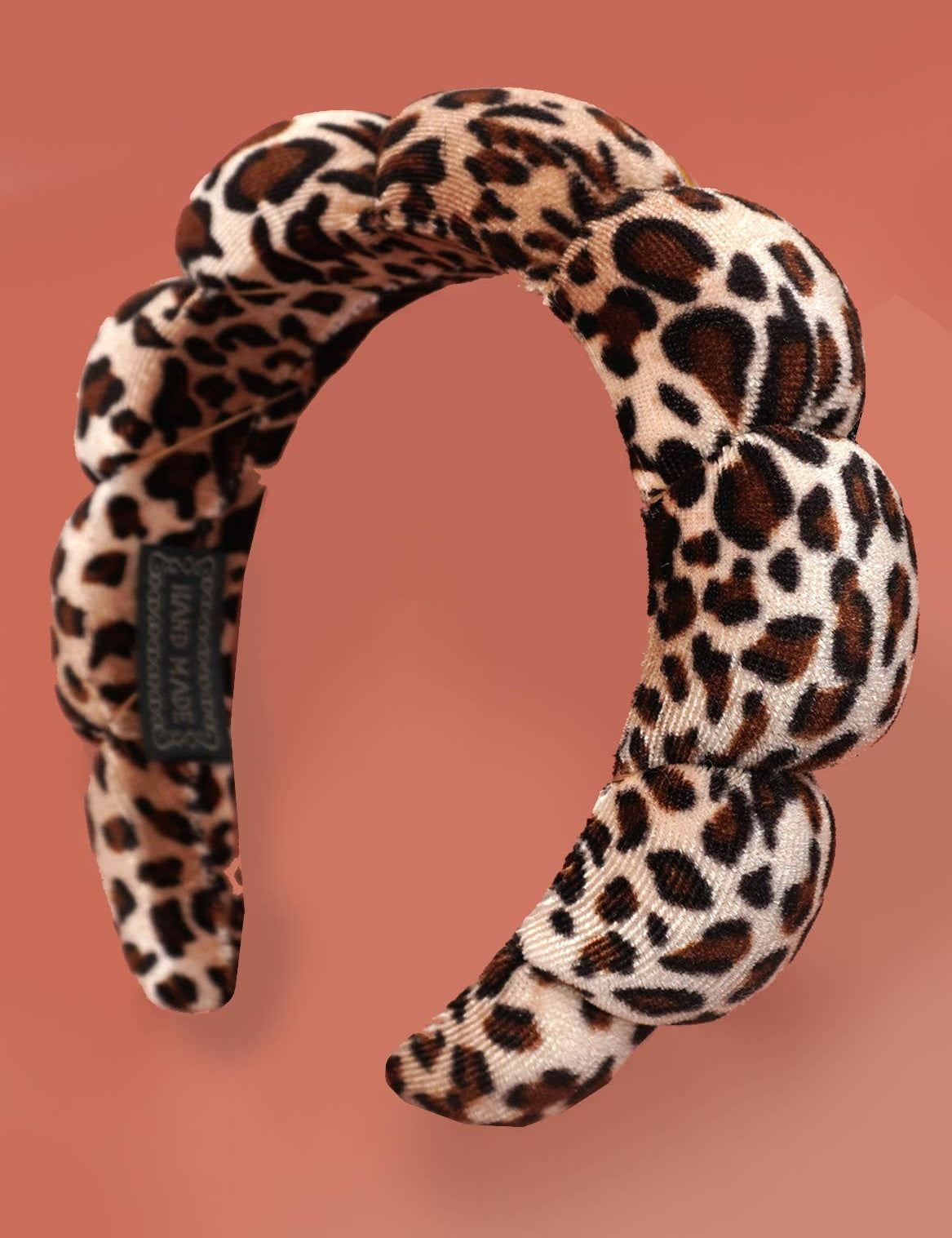 Brown Leopard Scalloped Spa Headband