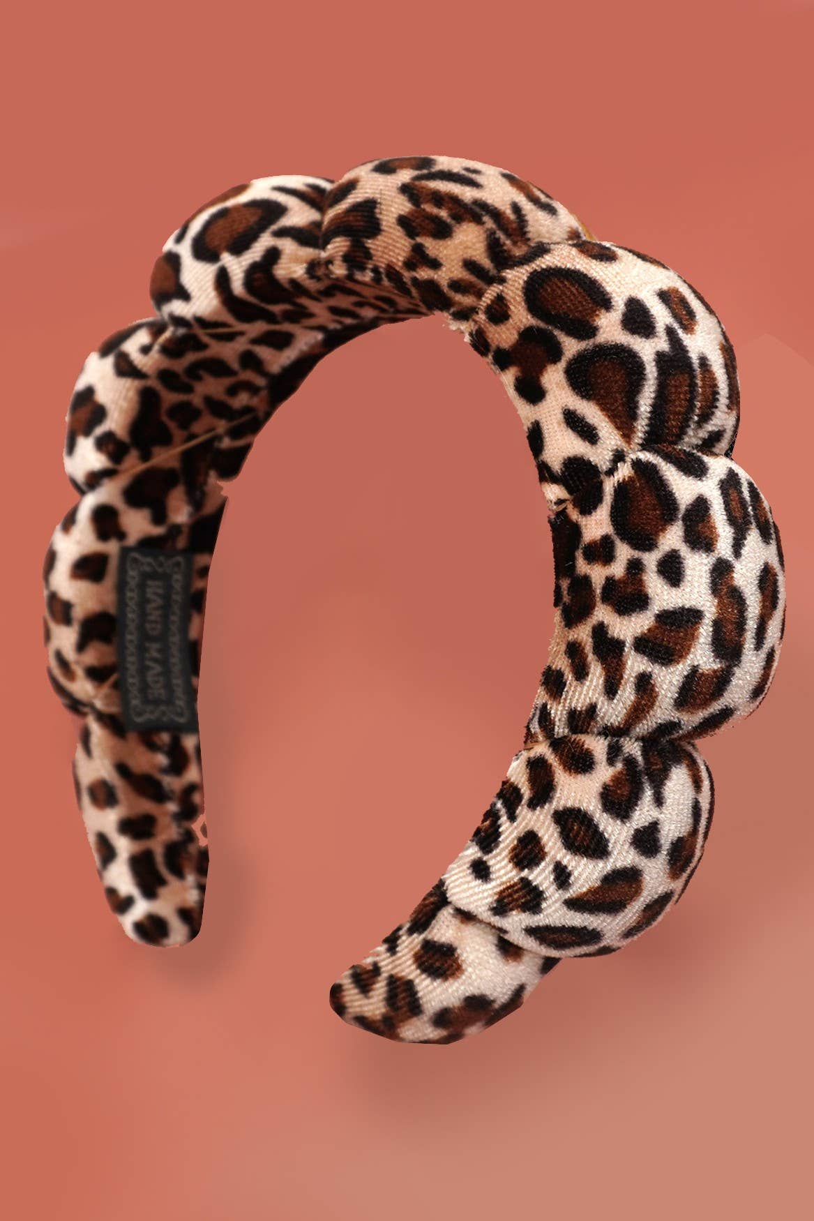 Brown Leopard Scalloped Spa Headband