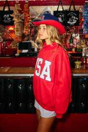 Red USA & Flag Reversible Mockneck