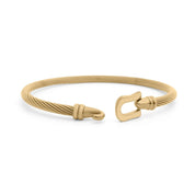 18K Gold Buckle Clasp Bangle Bracelet
