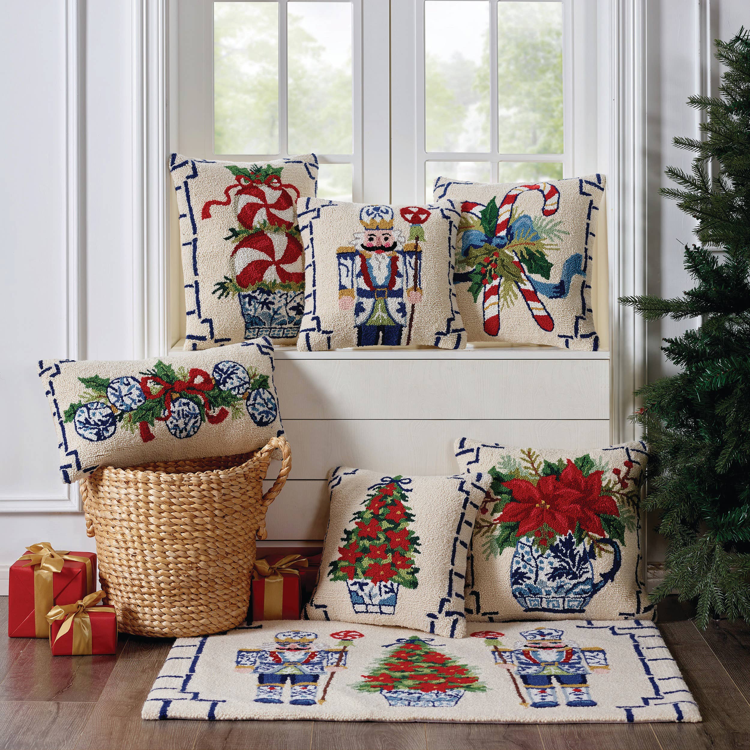 Cream Chinoiserie Nutcracker Hook Pillow