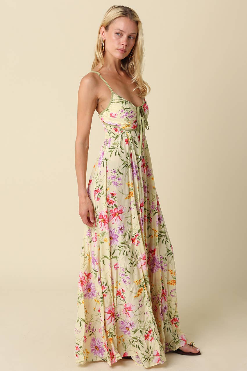 Marcie Contrast Floral Maxi Dress
