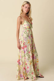 Marcie Contrast Floral Maxi Dress