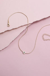 "E" ROUND SNAKE CHAIN INITIAL NECKLACE