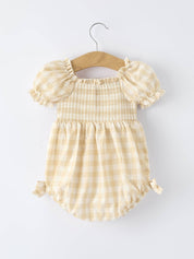 Yellow Plaid Girl Romper