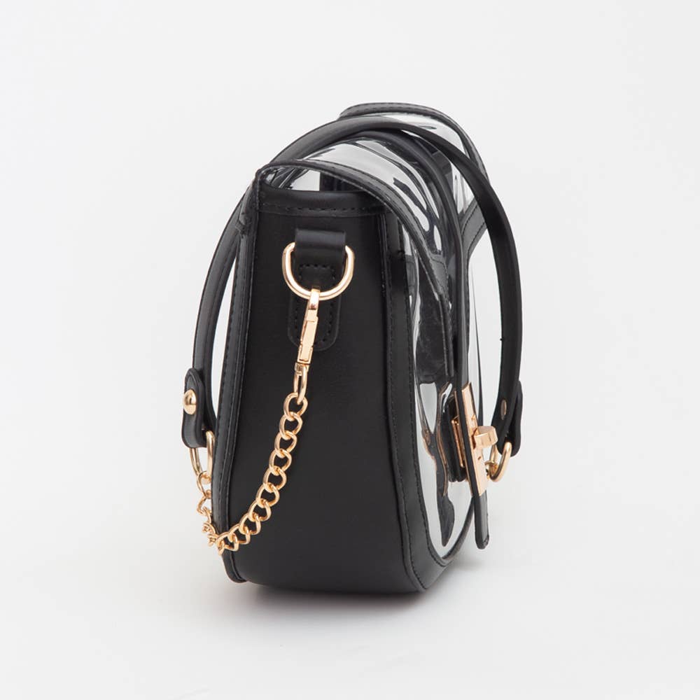 Clear Transparent Saddle Bag
: Black