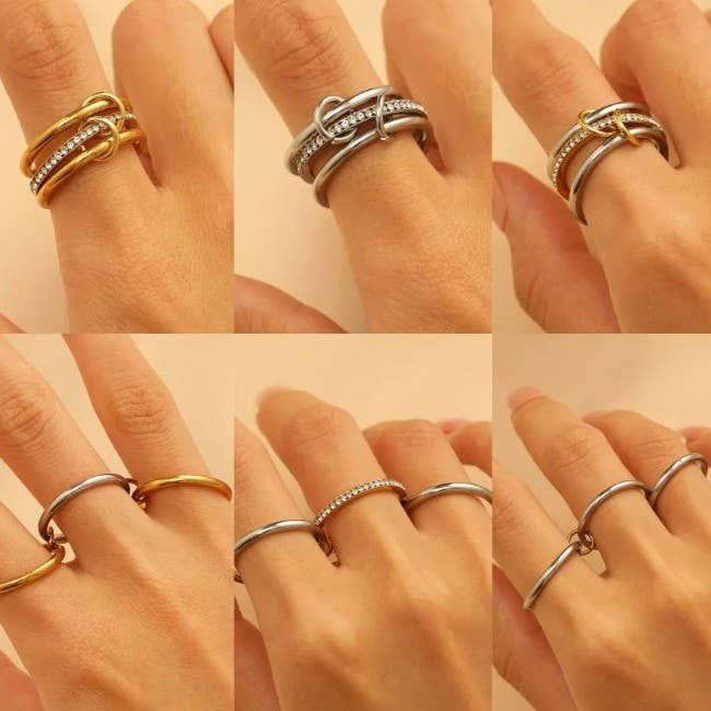 Stainless Steel Stackable Plain Band Rings