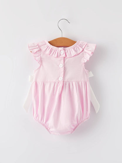 Easter Ruffles Girls Pink Romper