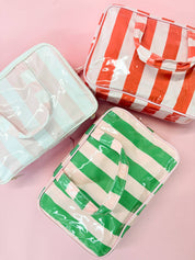 Red Colorful Stripe Travel Case