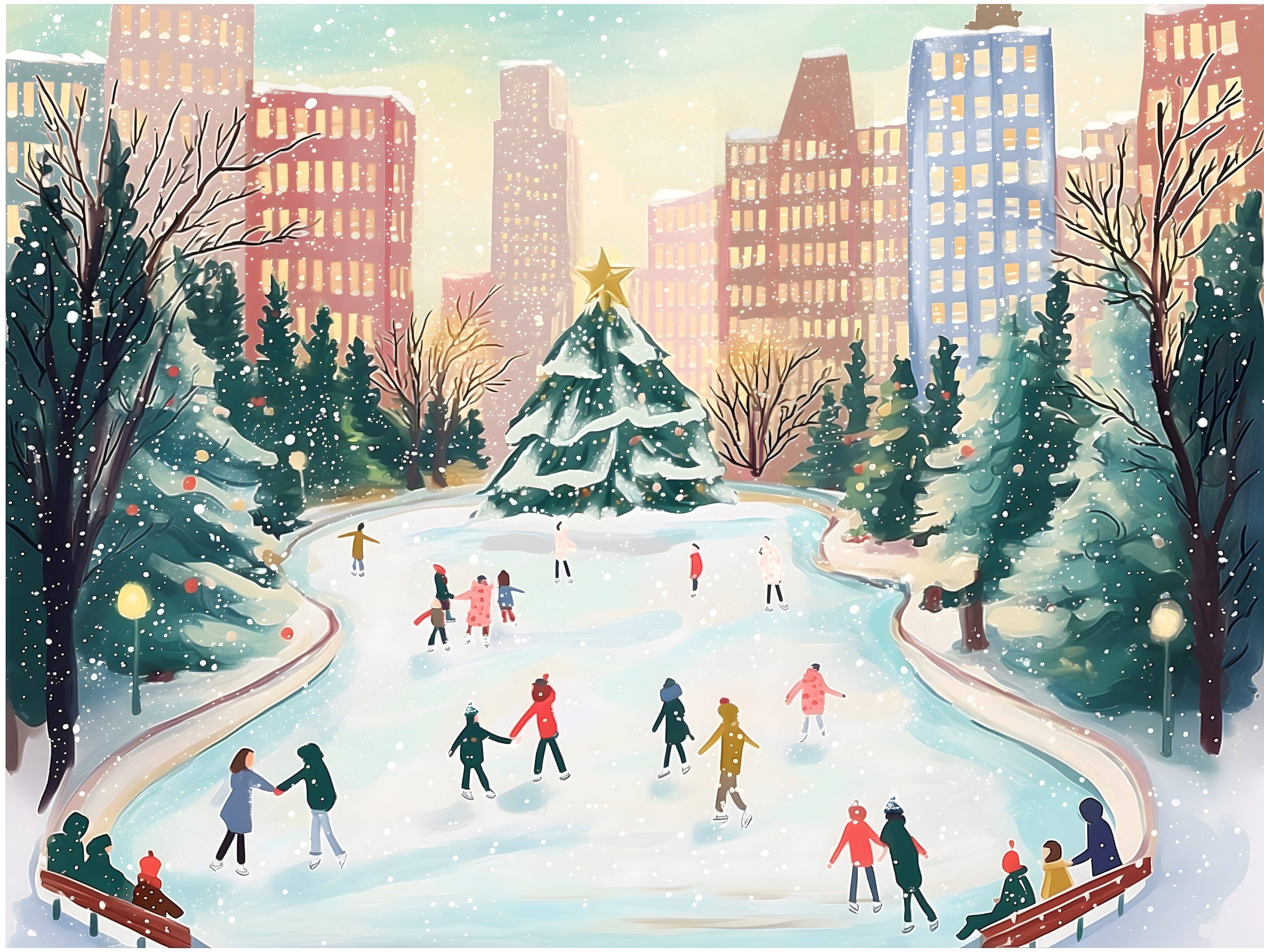 City Sidewalks Christmas Jigsaw Puzzle 500pc