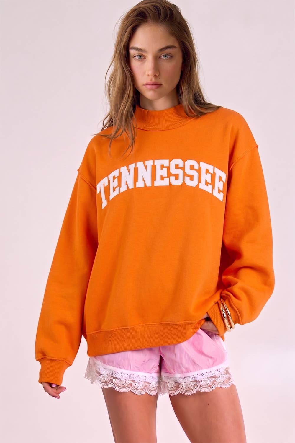 Orange Tennessee Embroidered Mockneck
