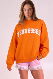Orange Tennessee Embroidered Mockneck
