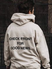 "Check Front" Sand Hoodie