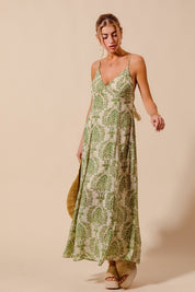Sage Green Floral Maxi Dress