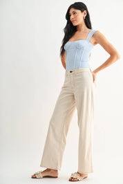 Cream Stretch Twill Trouser