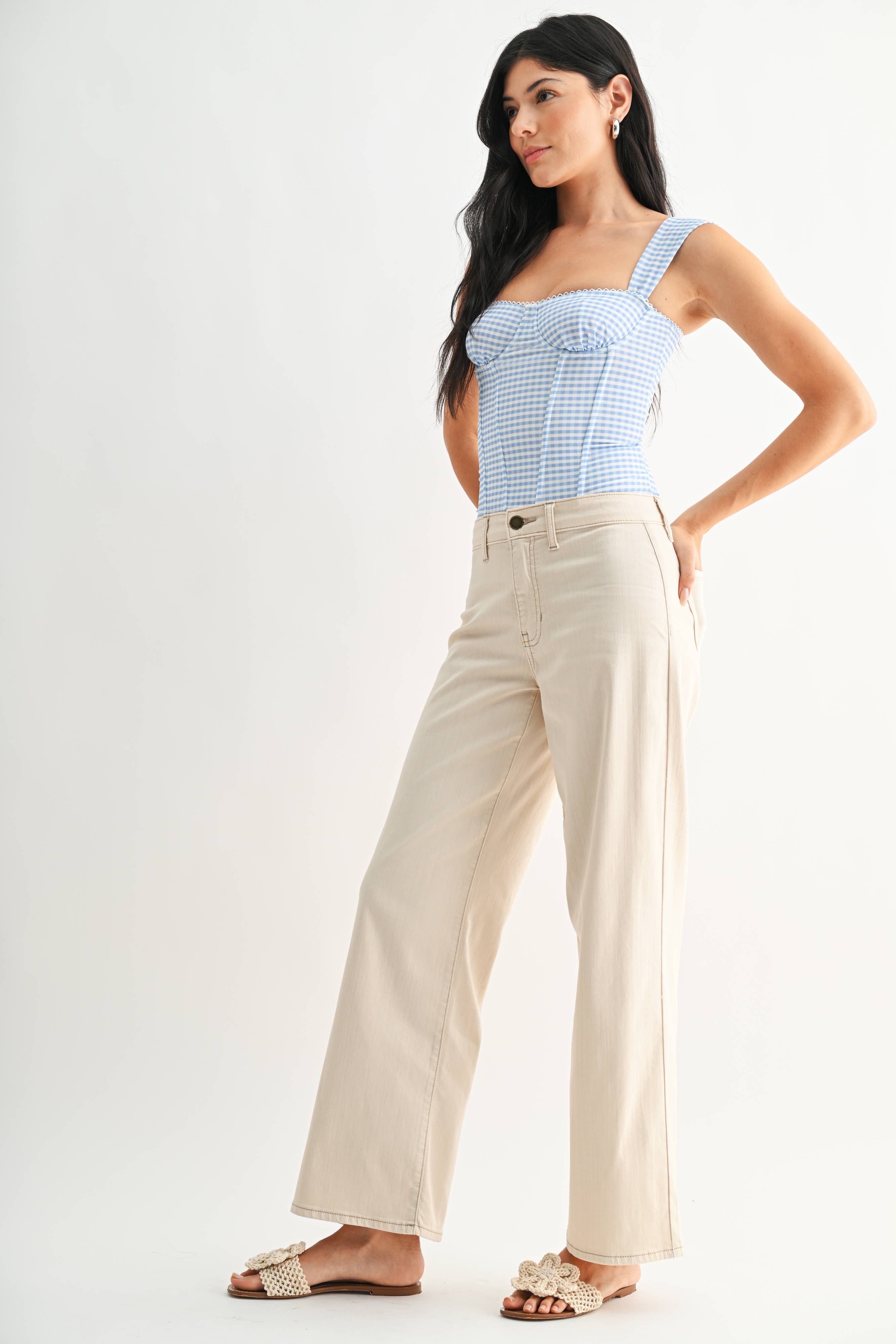 Cream Stretch Twill Trouser