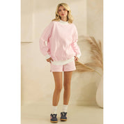 Pink Striped Mockneck