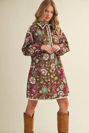 Exclusive Print Blanket Mini Dress