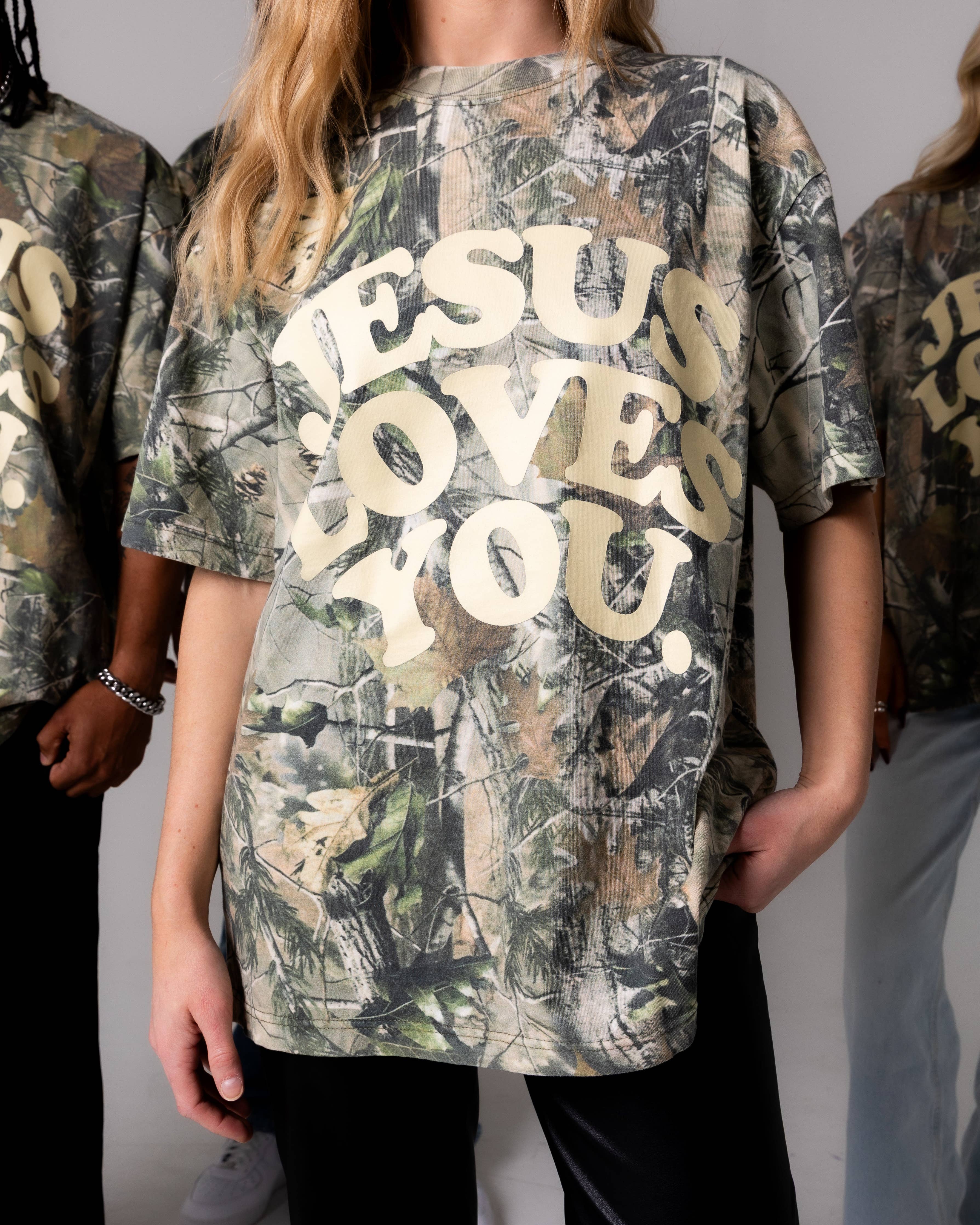 Camo Jesus Loves You Tee
