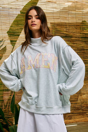 AMEN Patchwork Mock Neck