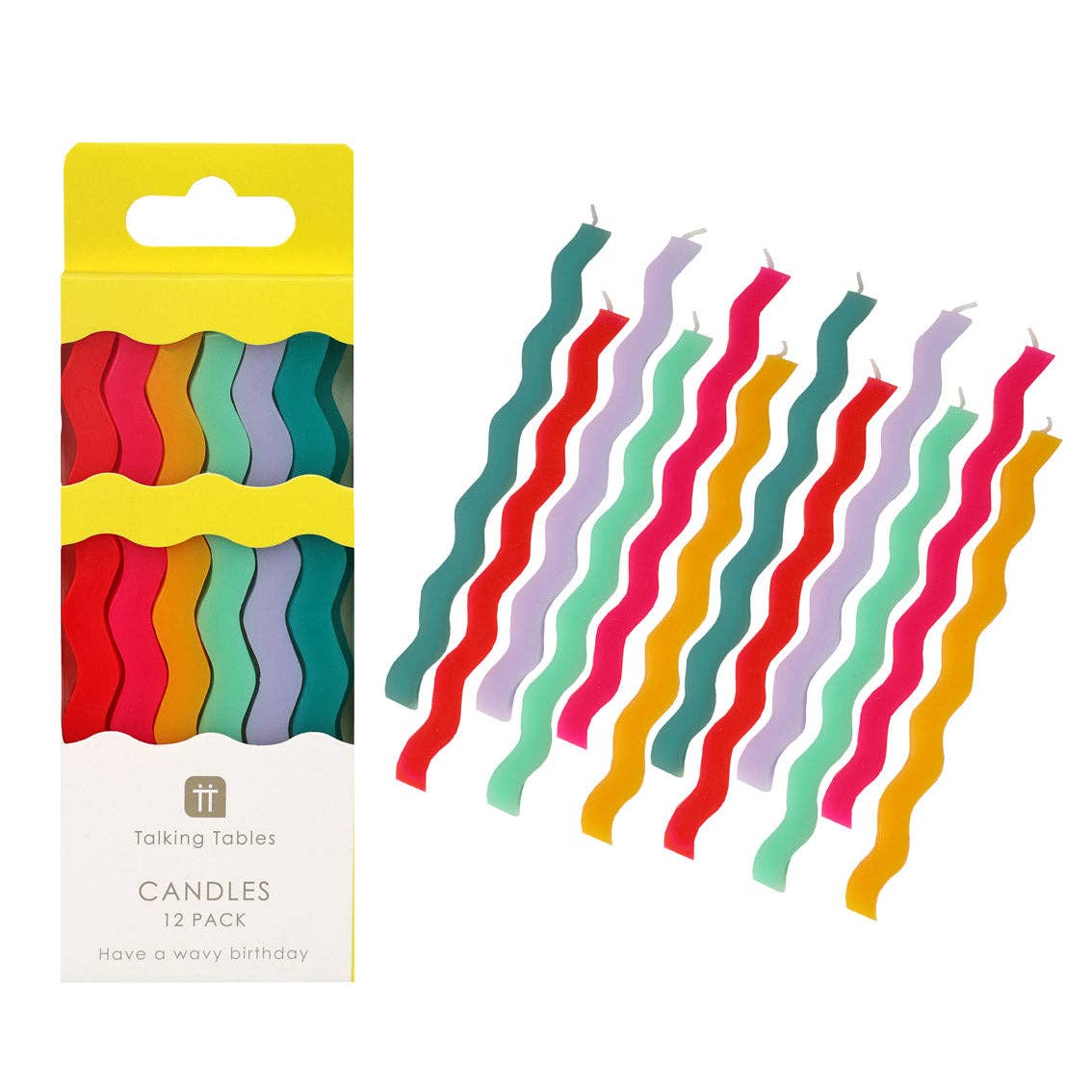 Wavy Tall Birthday Candle - 12 Pack — 12 count and plastic-free products