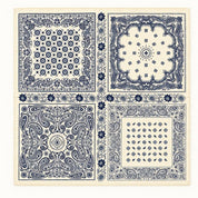 Cream Paisley Four-Panel Bandana Scarf