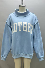 Blue Mother Reversible Mock Neck